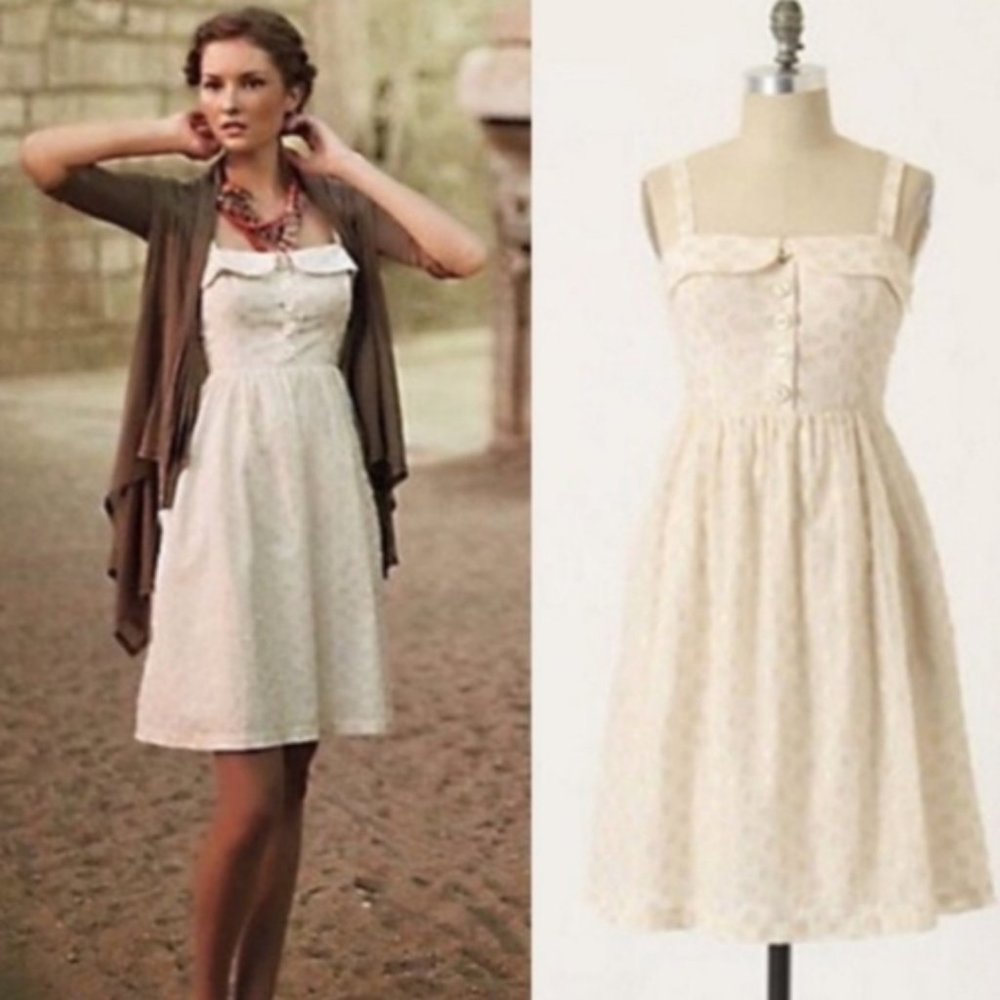 Anthropologie Maeve In a twinkling gold dress